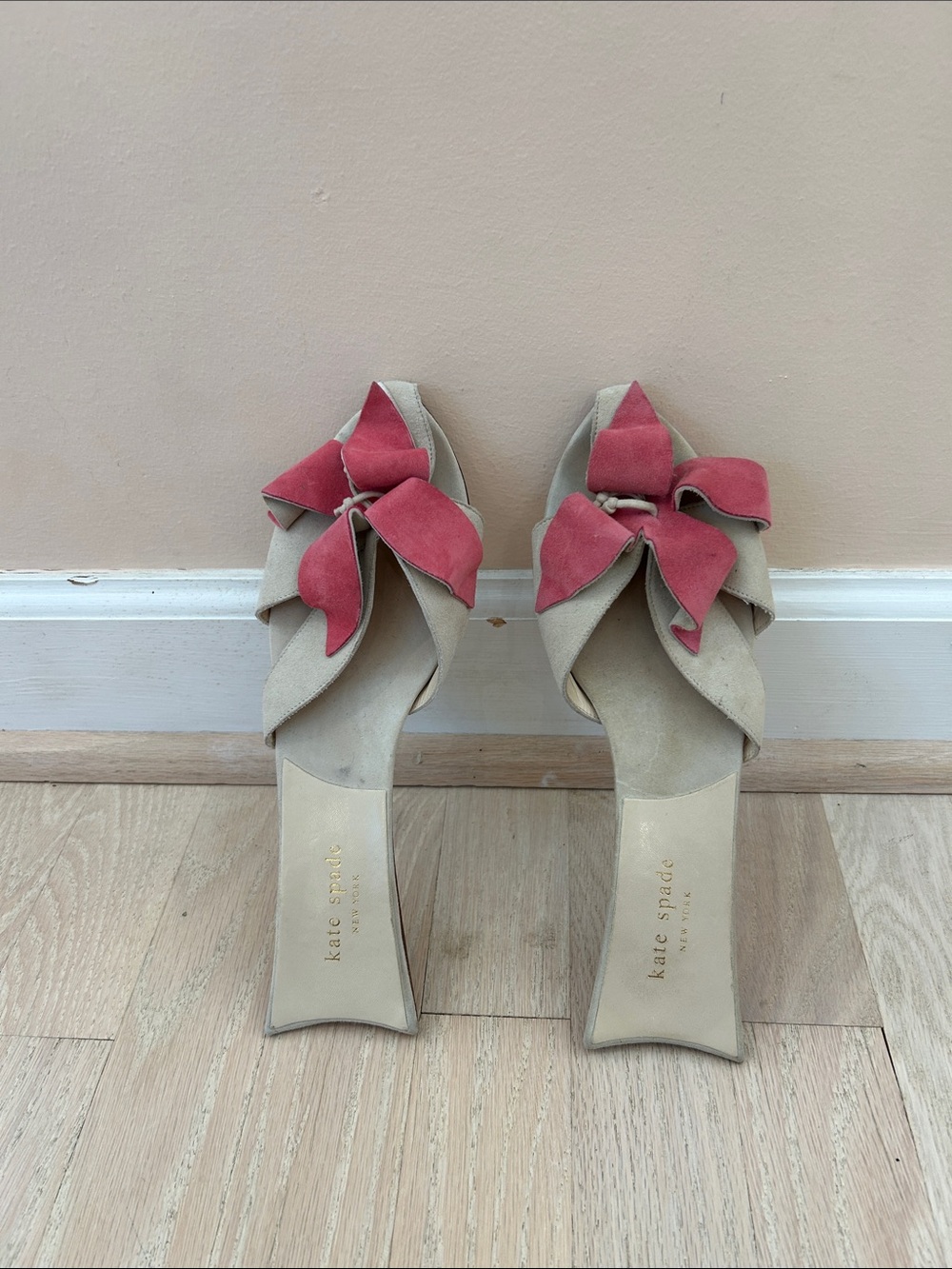 Kate Spade suede sandals with flowered toes